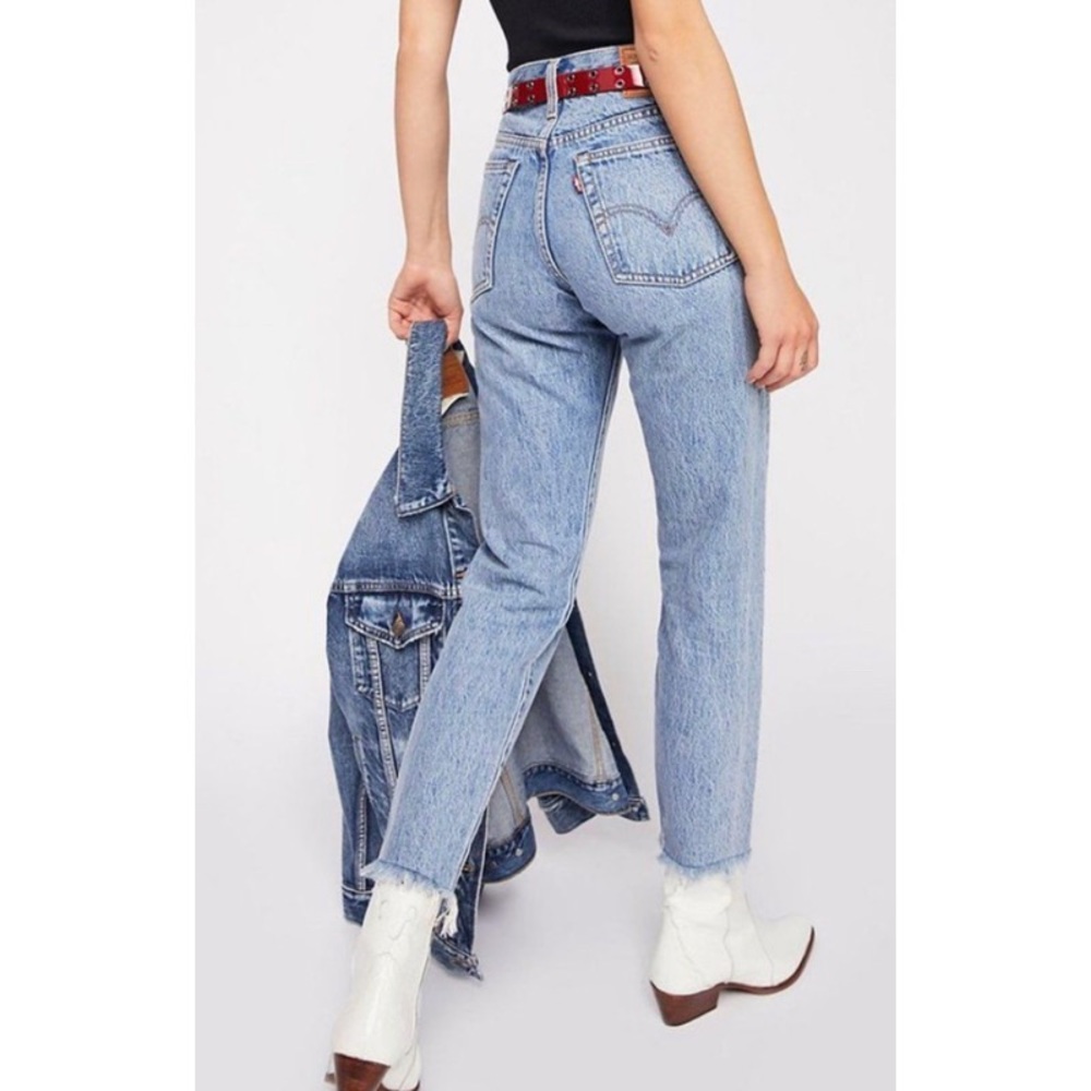LEVI’S wedgie icon fit shut up denim jeans raw ankle hem size 25